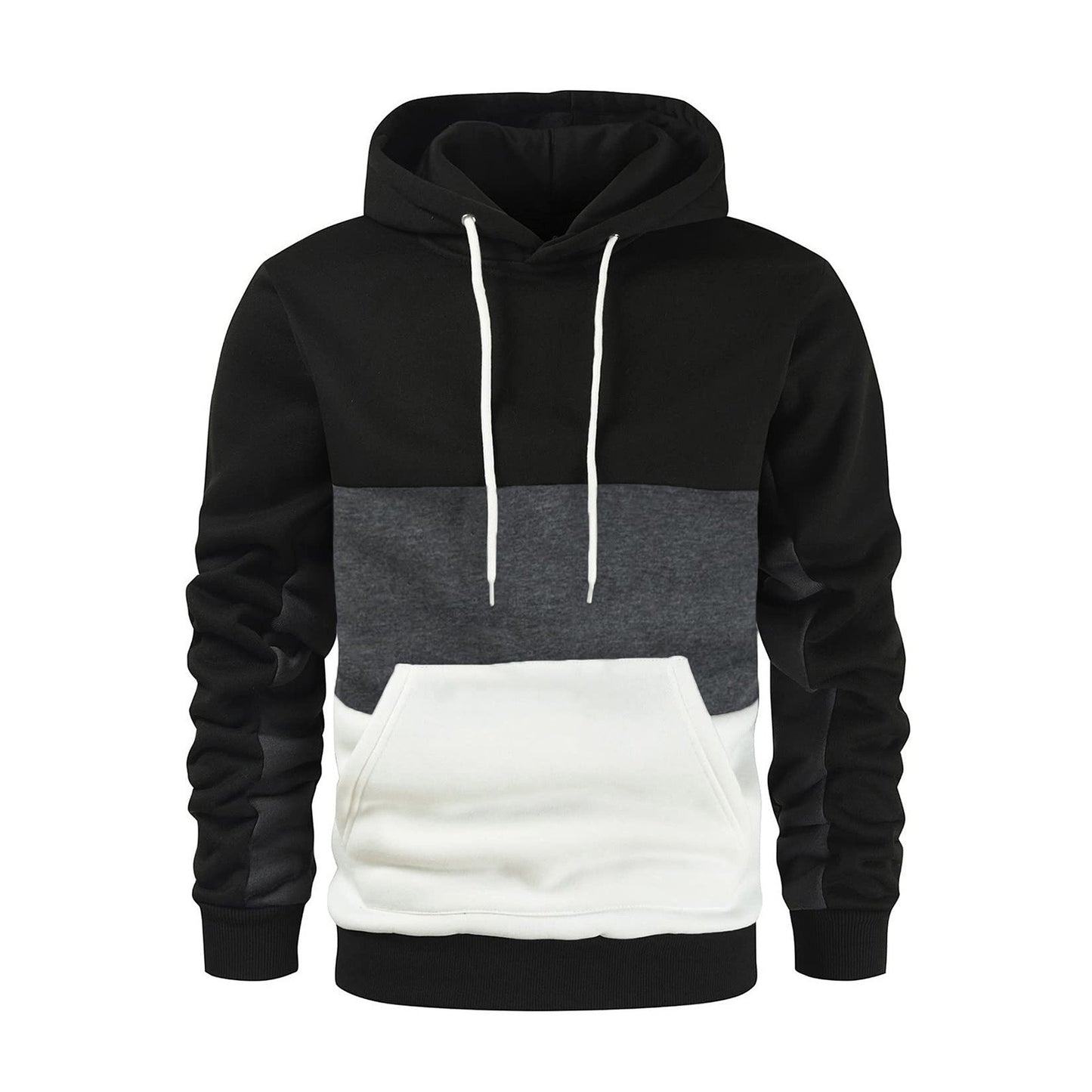 Color Blocking Casual Pullover Hoodie