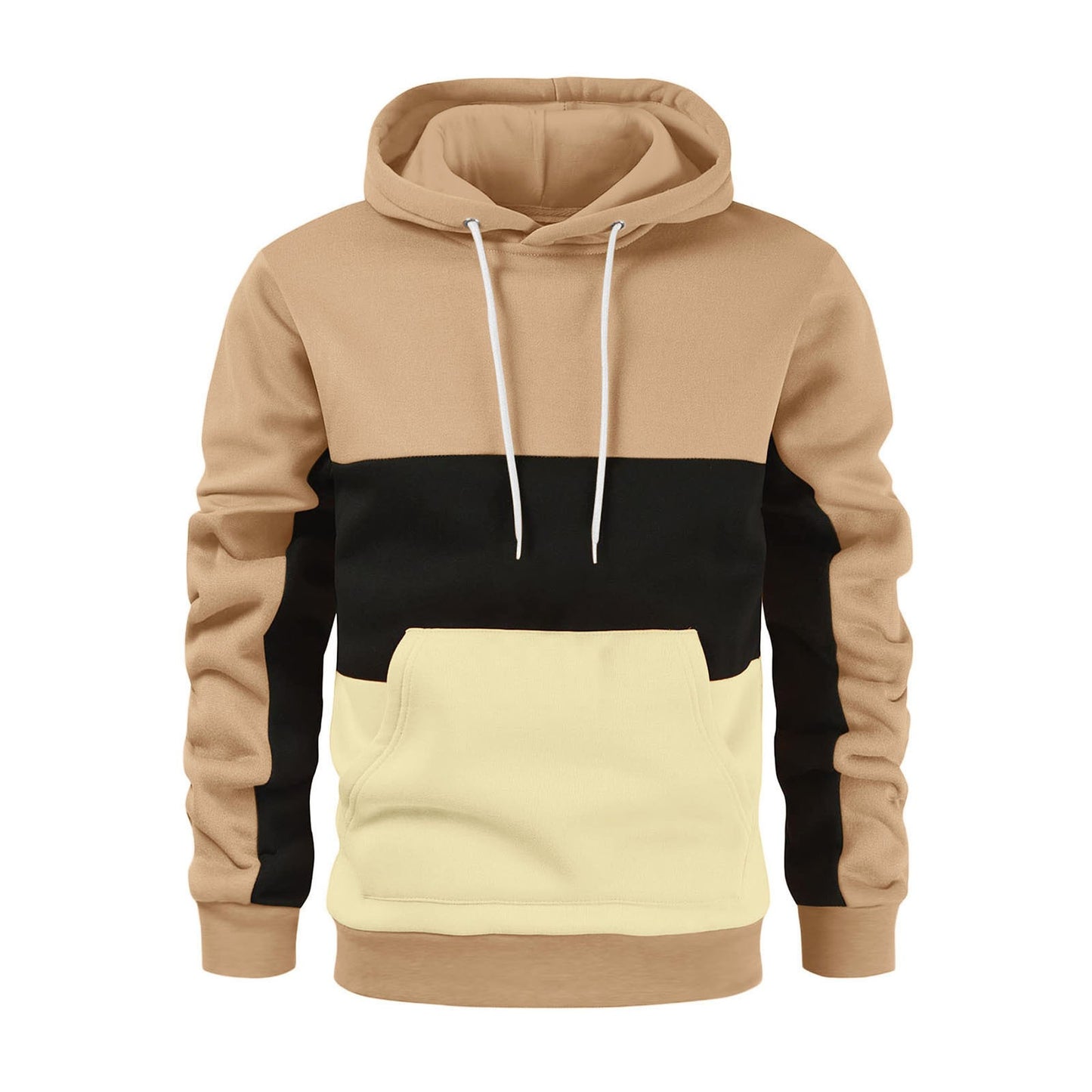 Color Blocking Casual Pullover Hoodie