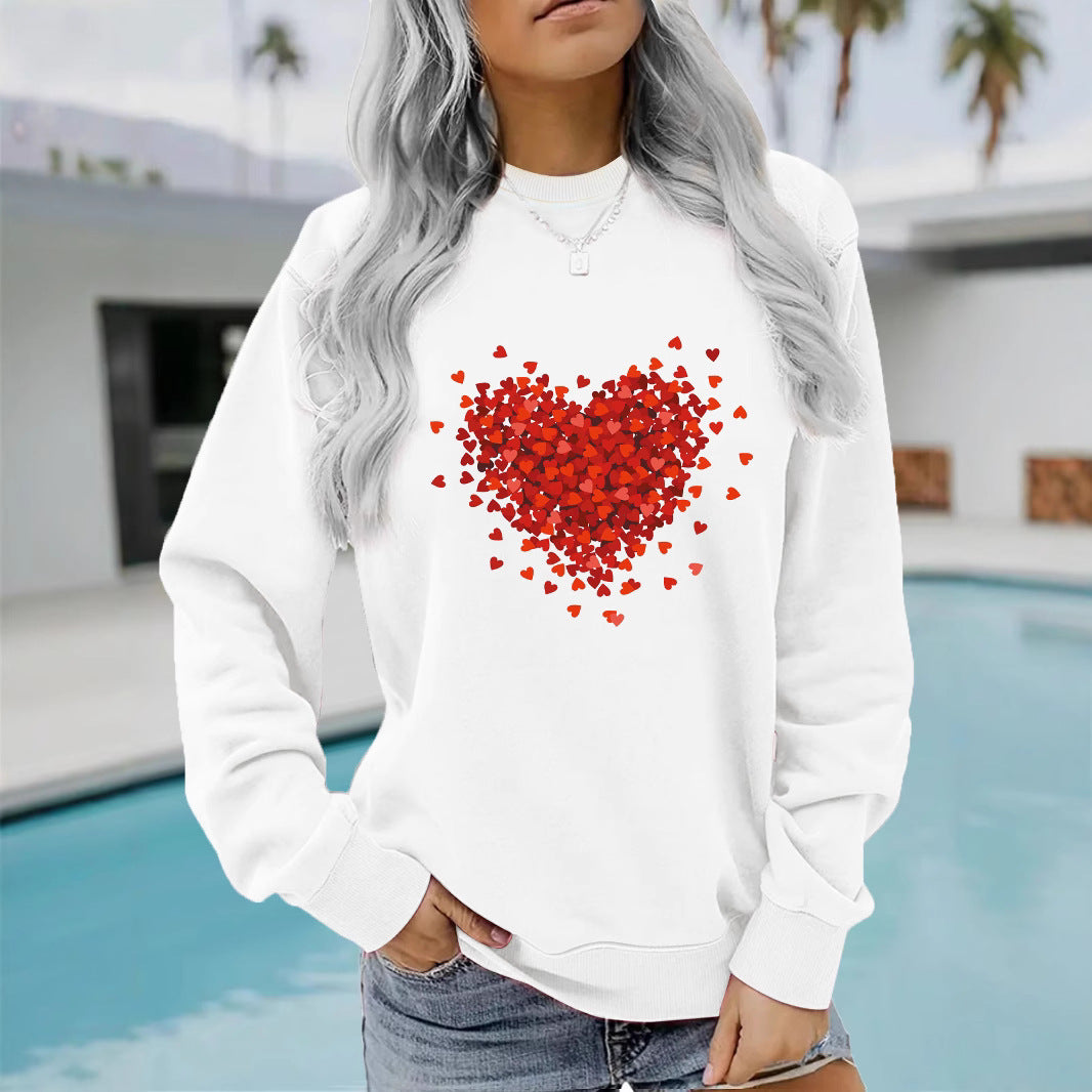 Heart-Shaped Printed Long Sleeve