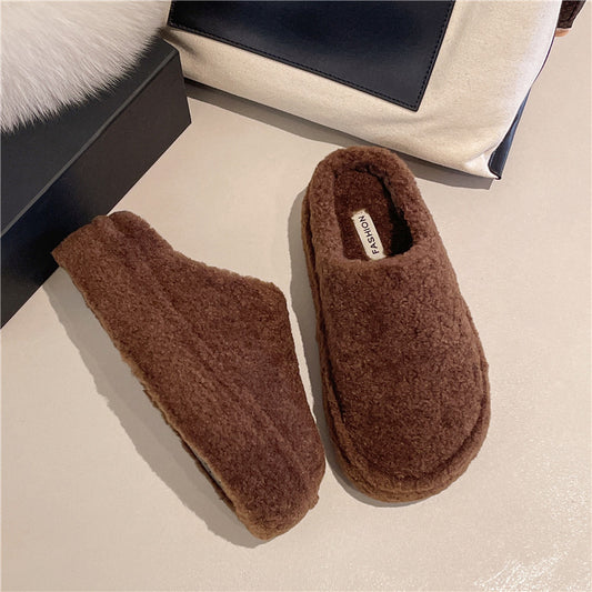 Flat Bottomed Velvet Toe Slippers