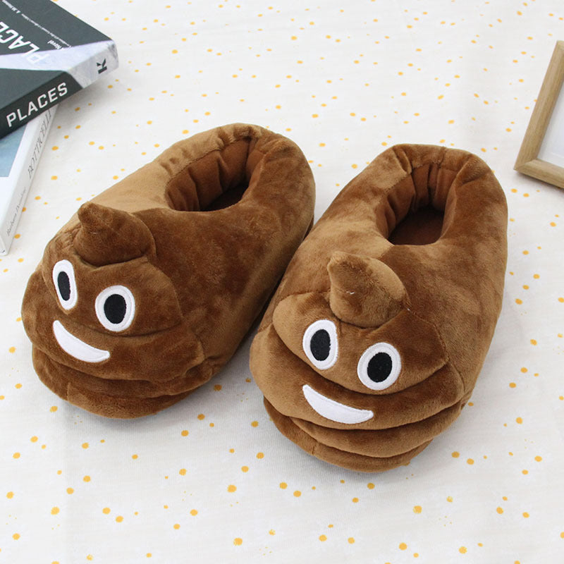 Plush Poop Emoji Slippers