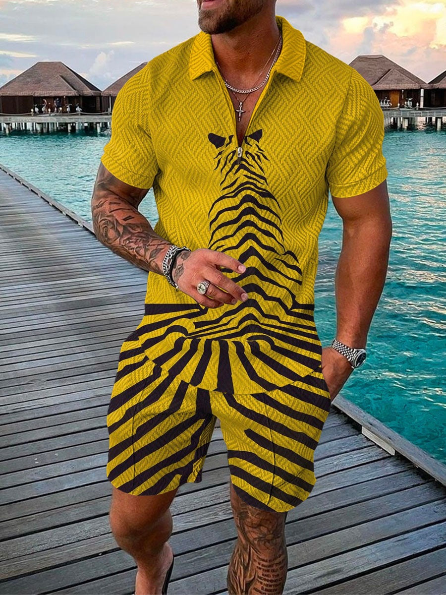 Men's 3D Abstract Casual 2 Piece Suit