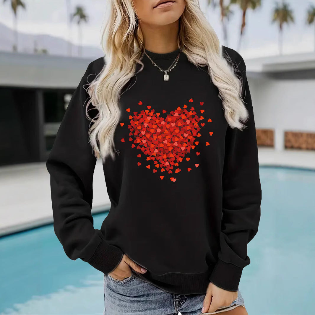 Heart-Shaped Printed Long Sleeve