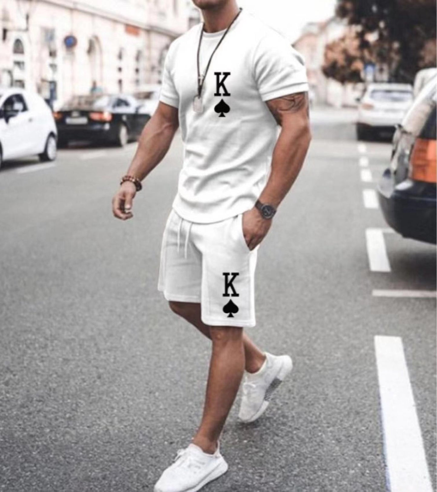 Men's King of Spades T-shirt and Shorts Set