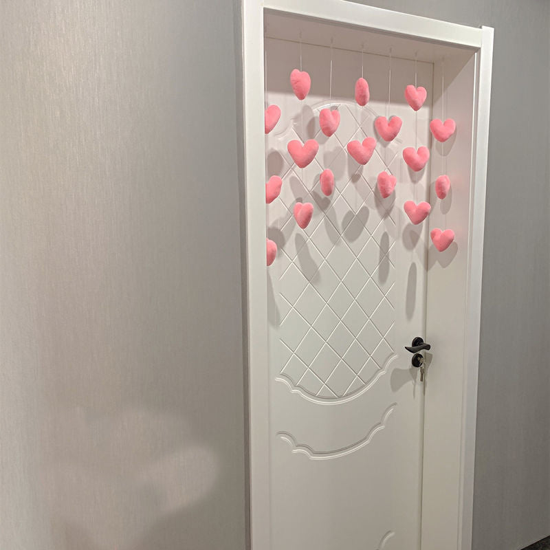 Heart-shaped Door Curtain with Stickers and Hooks