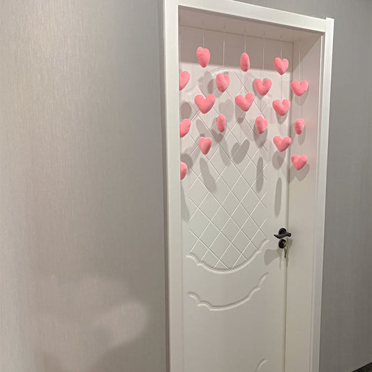 Heart-shaped Door Curtain with Stickers and Hooks