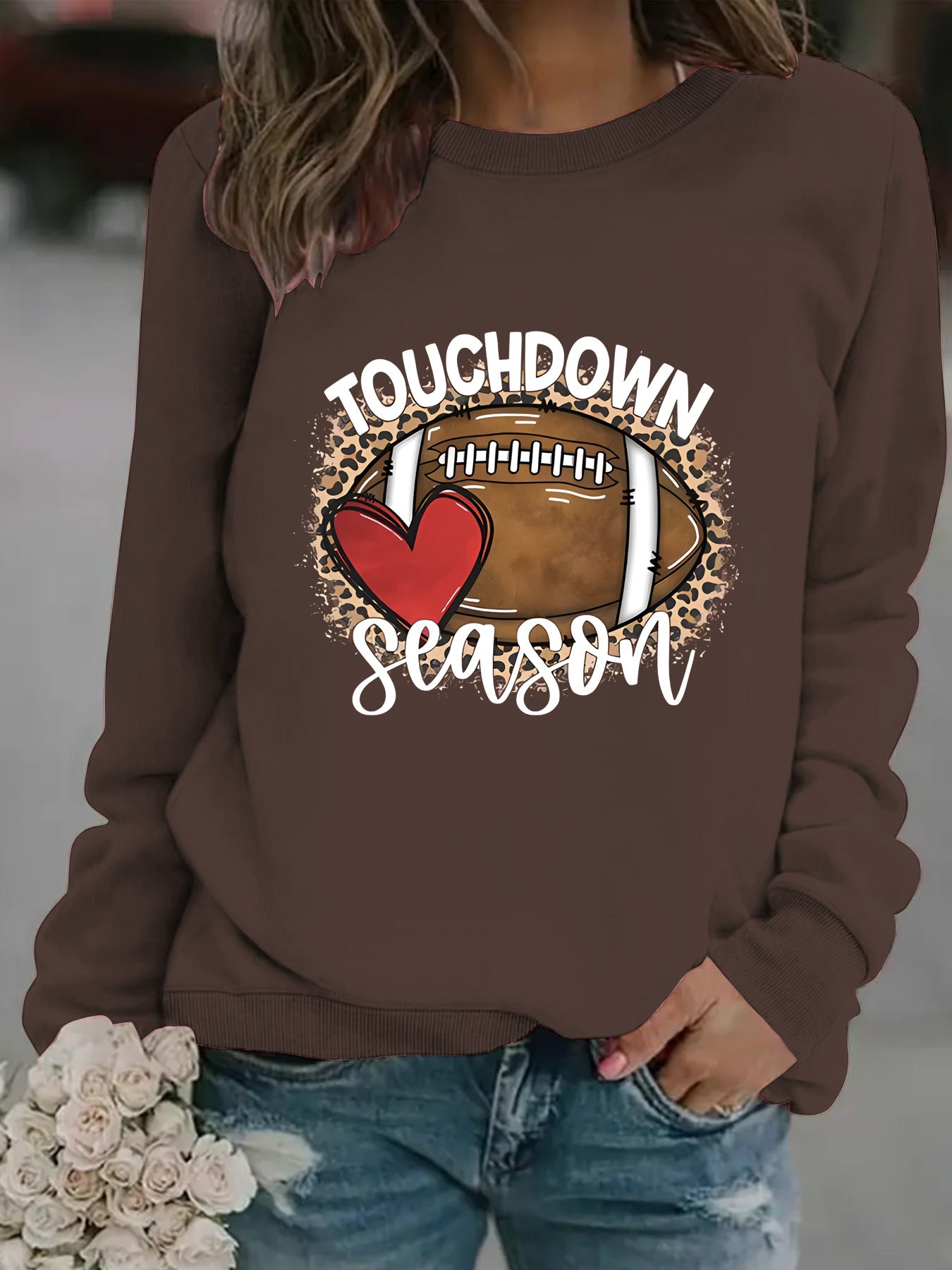 Touch Down Season Football Printed Long Sleeve