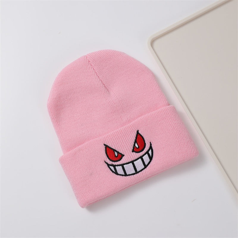 Face Print Knitted Beanie
