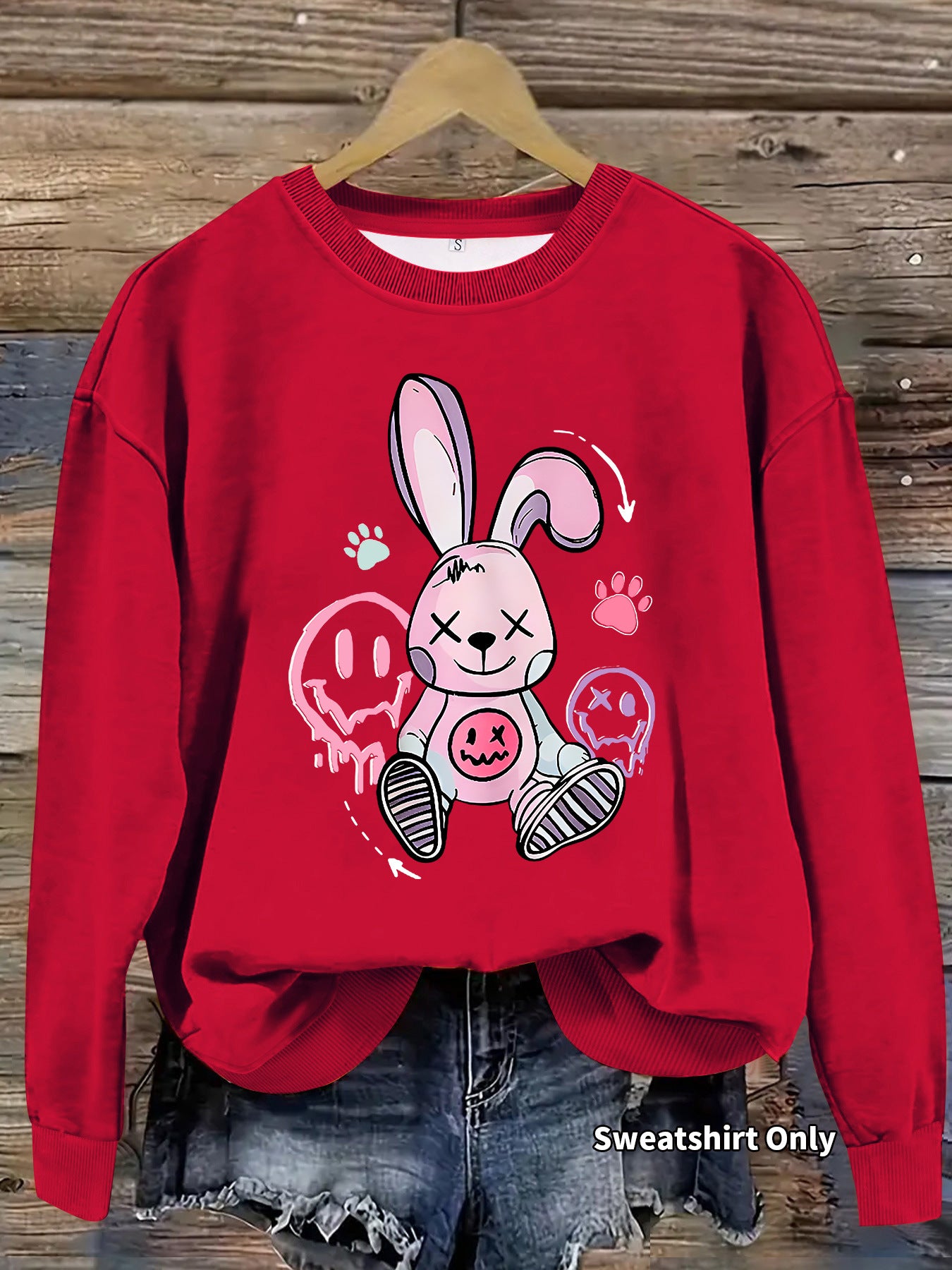 Graffiti Rabbit Printed Long Sleeve