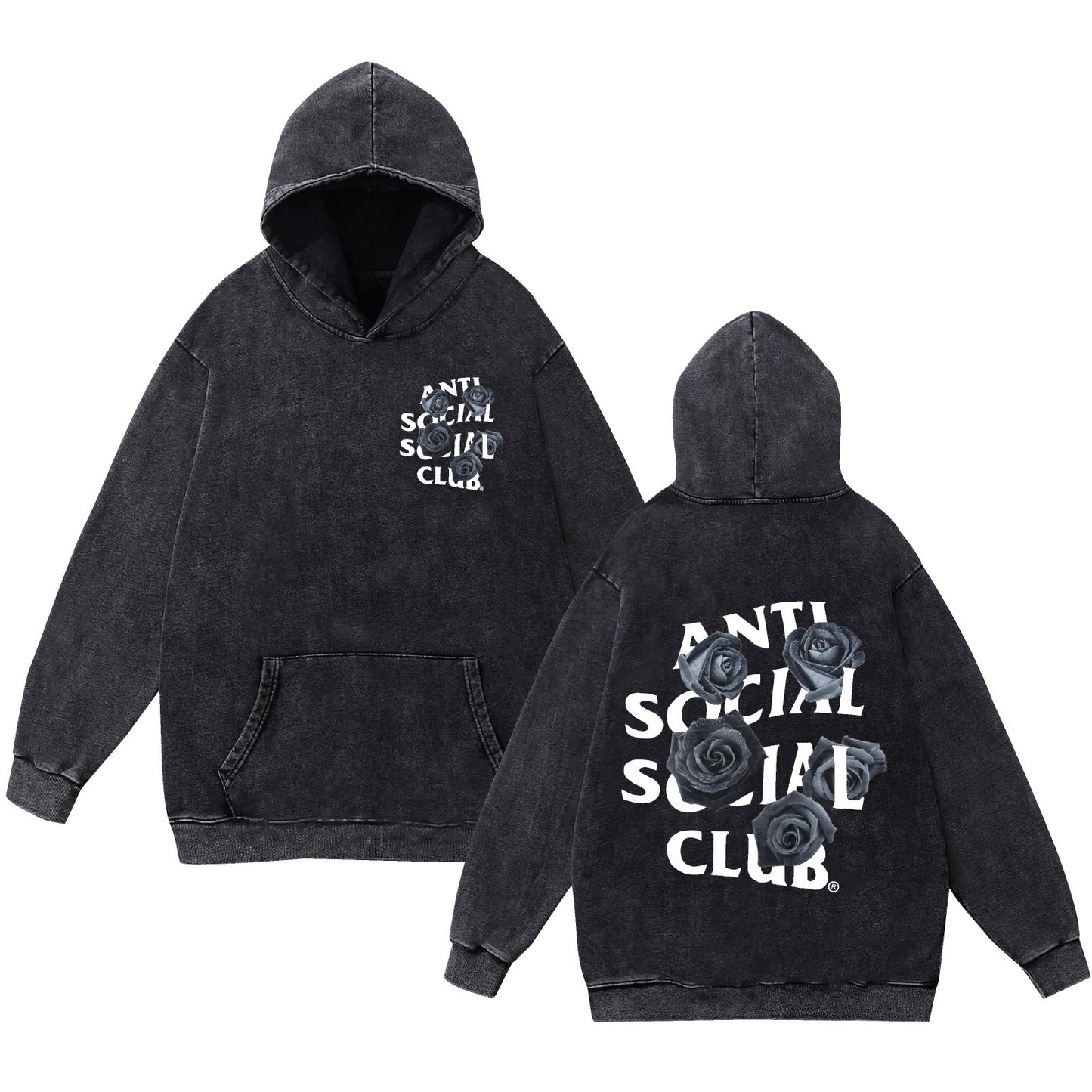 Vintage Washed Faded Anti Social Club Hoodie