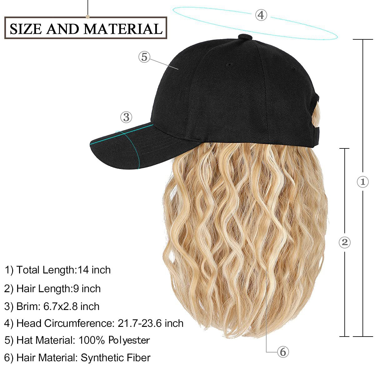 Synthetic Hat Wig