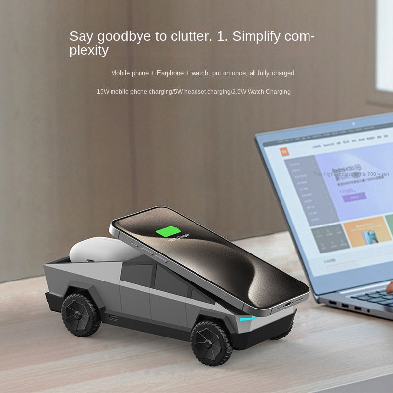 Cyber Truck Multifunctional 3 in One Wireless Charger