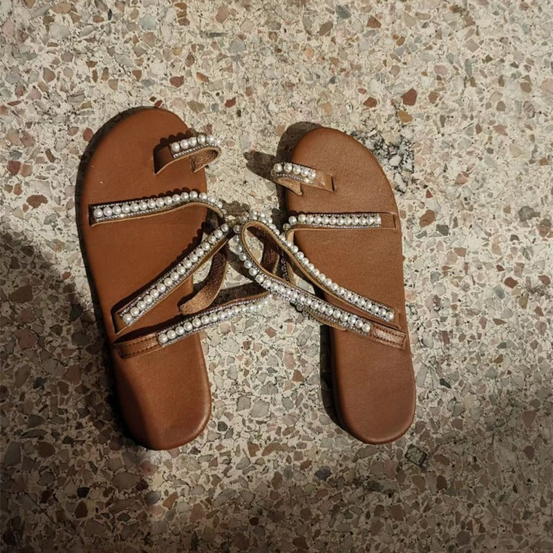 Women's Flat Bottom Rhinestone Sandals