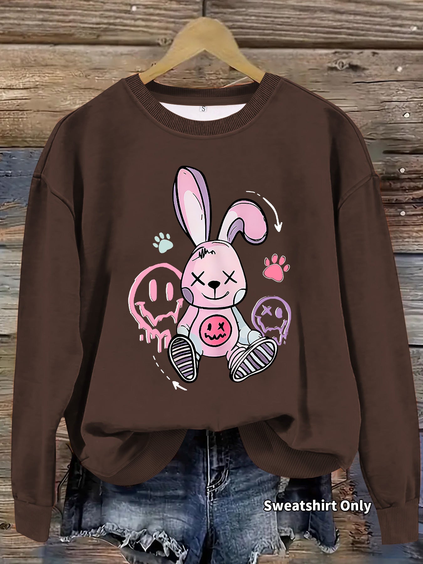 Graffiti Rabbit Printed Long Sleeve