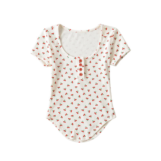 Cherry Print Slim Fit T-shirt