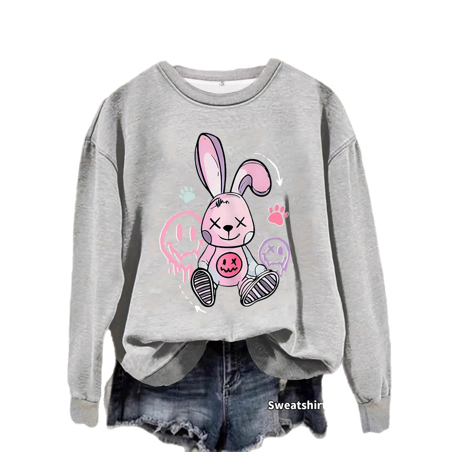Graffiti Rabbit Printed Long Sleeve