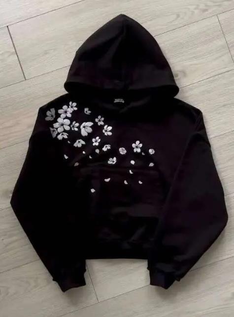 Retro Cherry Blossom Embroidered Hoodie & Zip-Up
