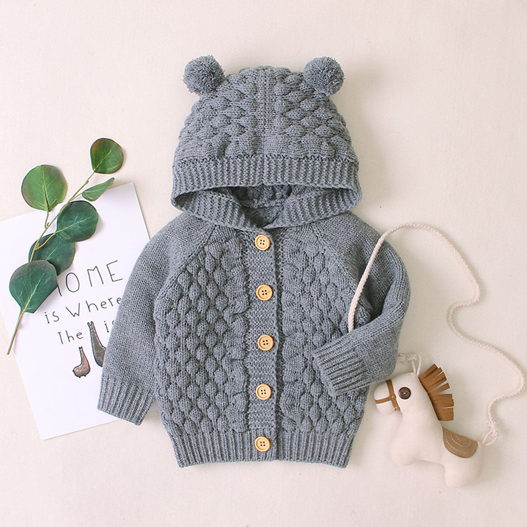 Children's Hooded Knitted Jacket