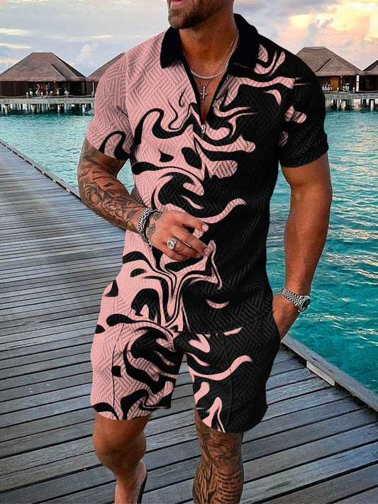 Men's 3D Abstract Casual 2 Piece Suit