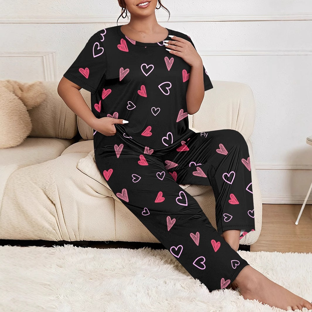 Women's Lips Printed Loungewear Set W Eye Mask