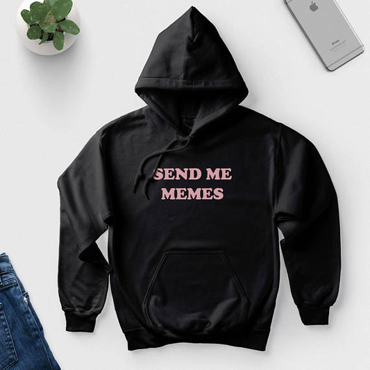 Send Me Memes Womens Long Sleeve Hoodie