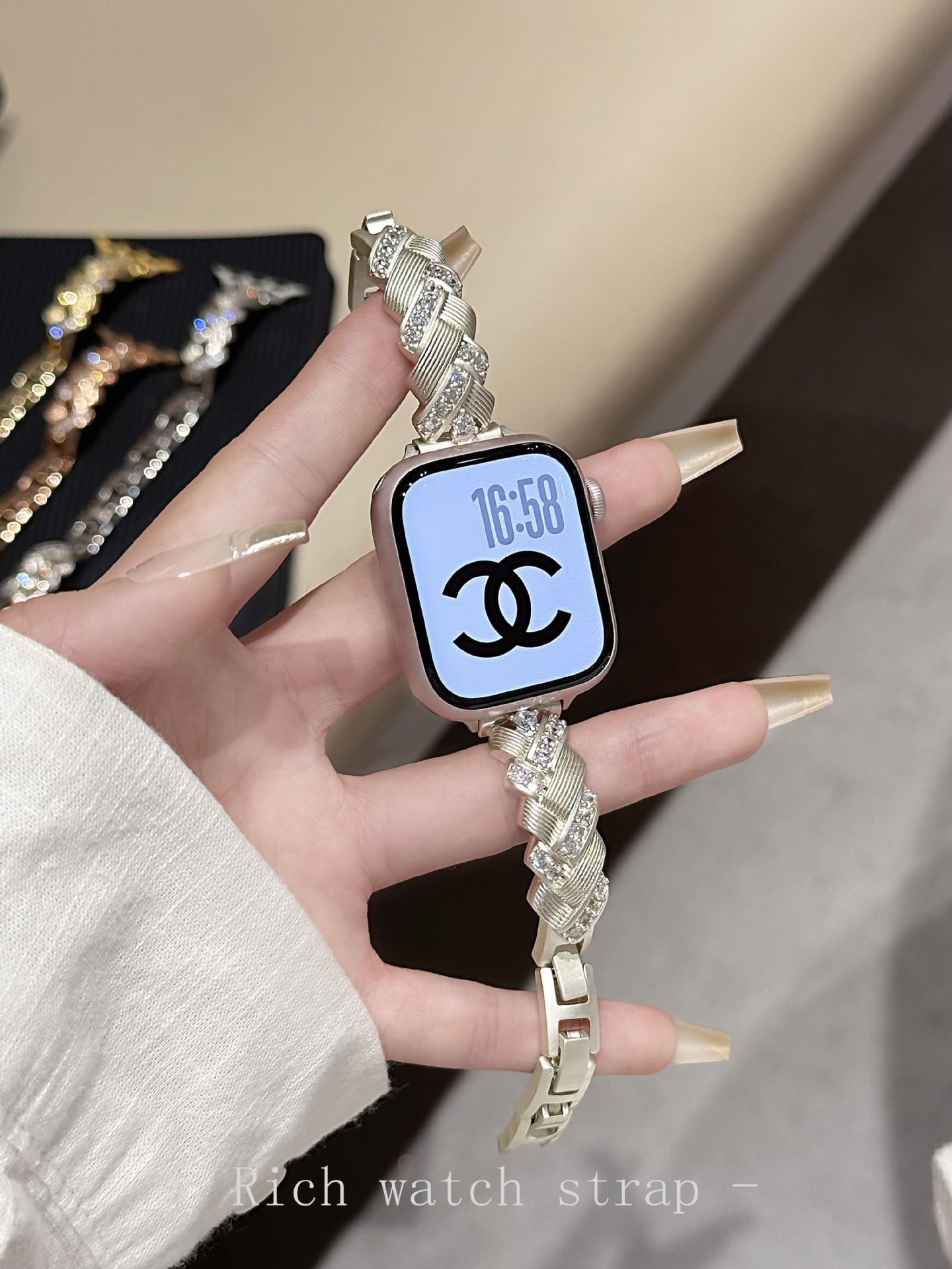 Diamond-Encrusted Watch Band