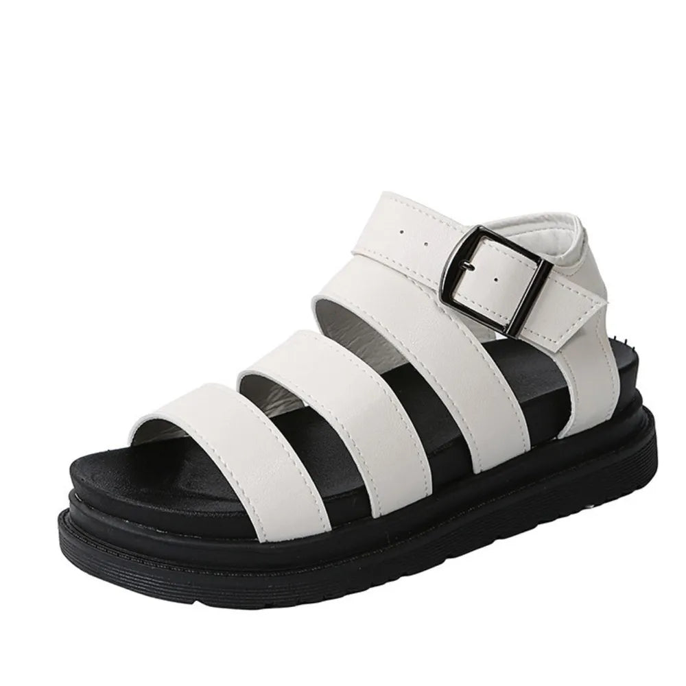 Peep Toe Buckle Platform Sandals