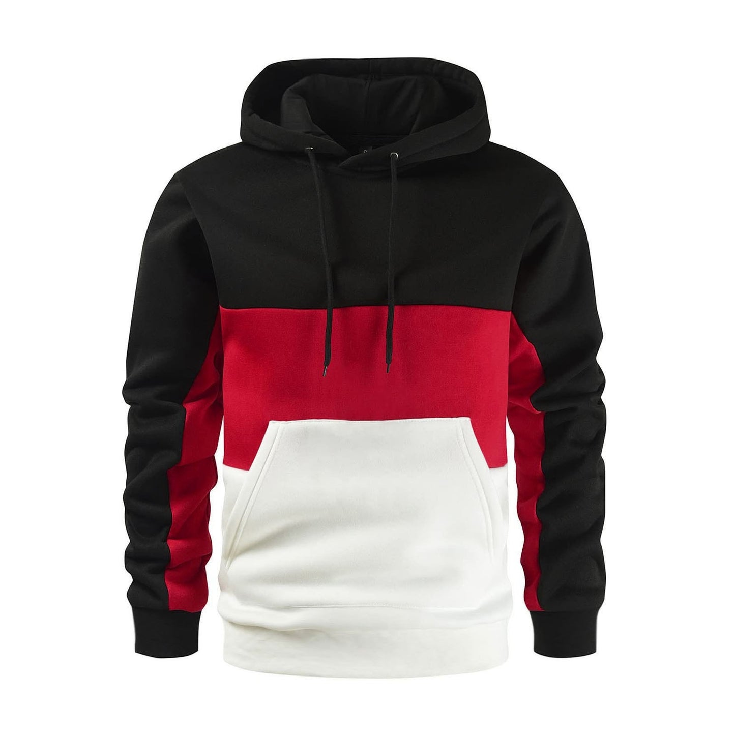 Color Blocking Casual Pullover Hoodie