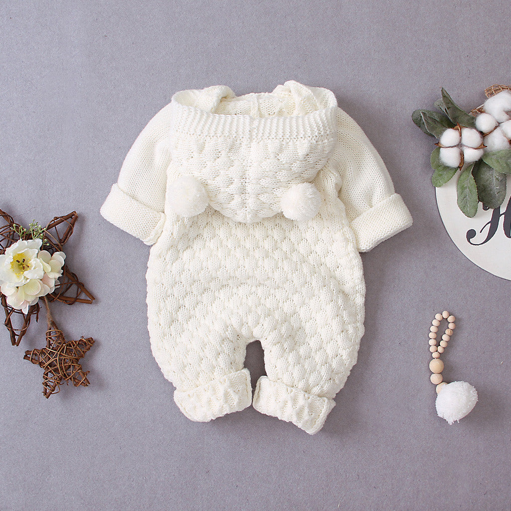 Children's Hooded Knitted Jumpsuit