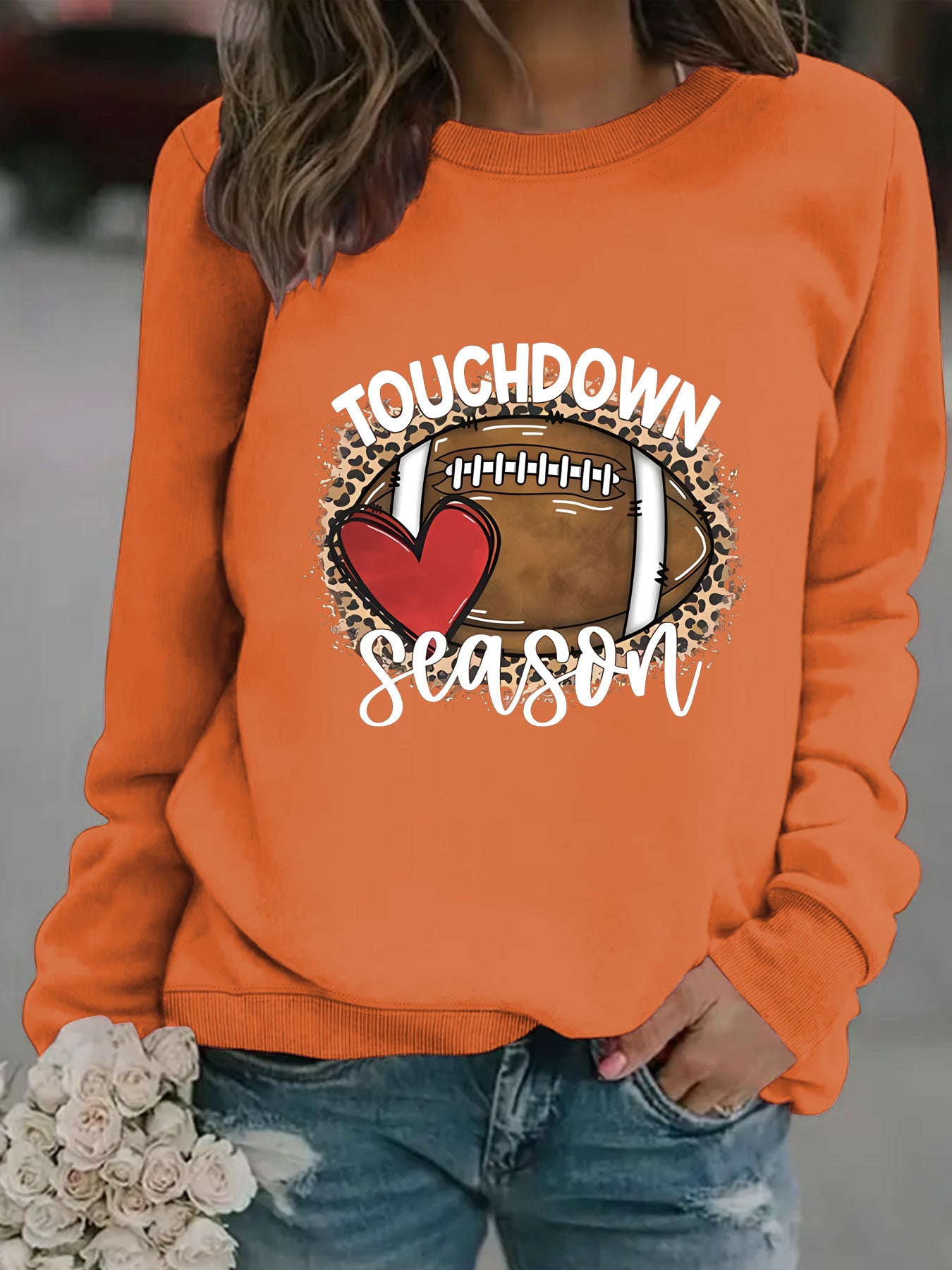 Touch Down Season Football Printed Long Sleeve