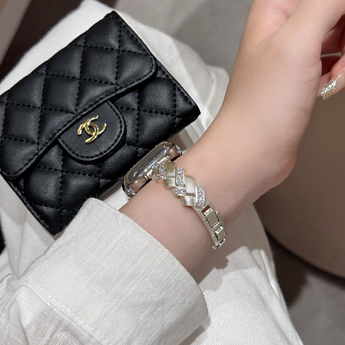 Diamond-Encrusted Watch Band