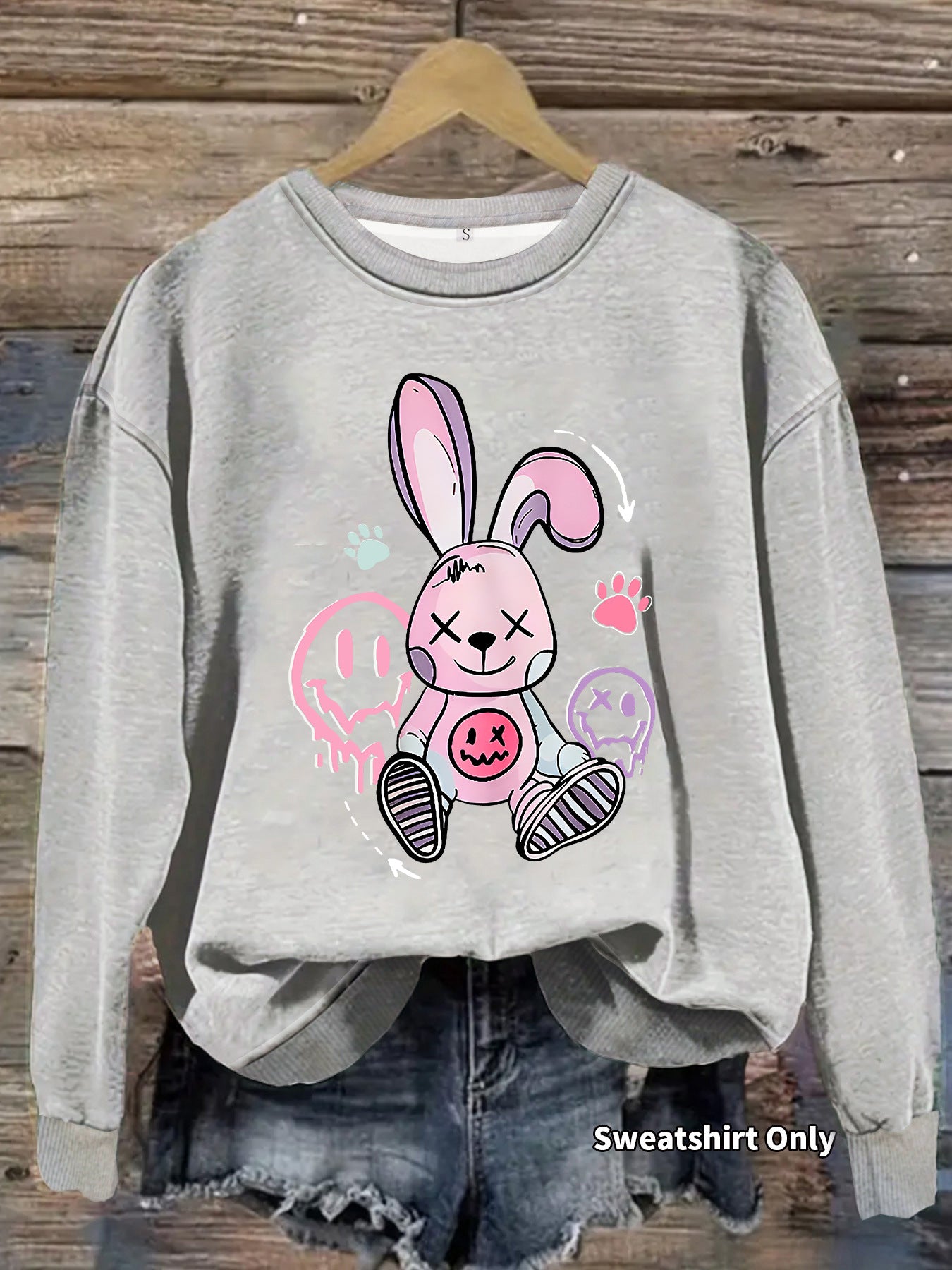 Graffiti Rabbit Printed Long Sleeve