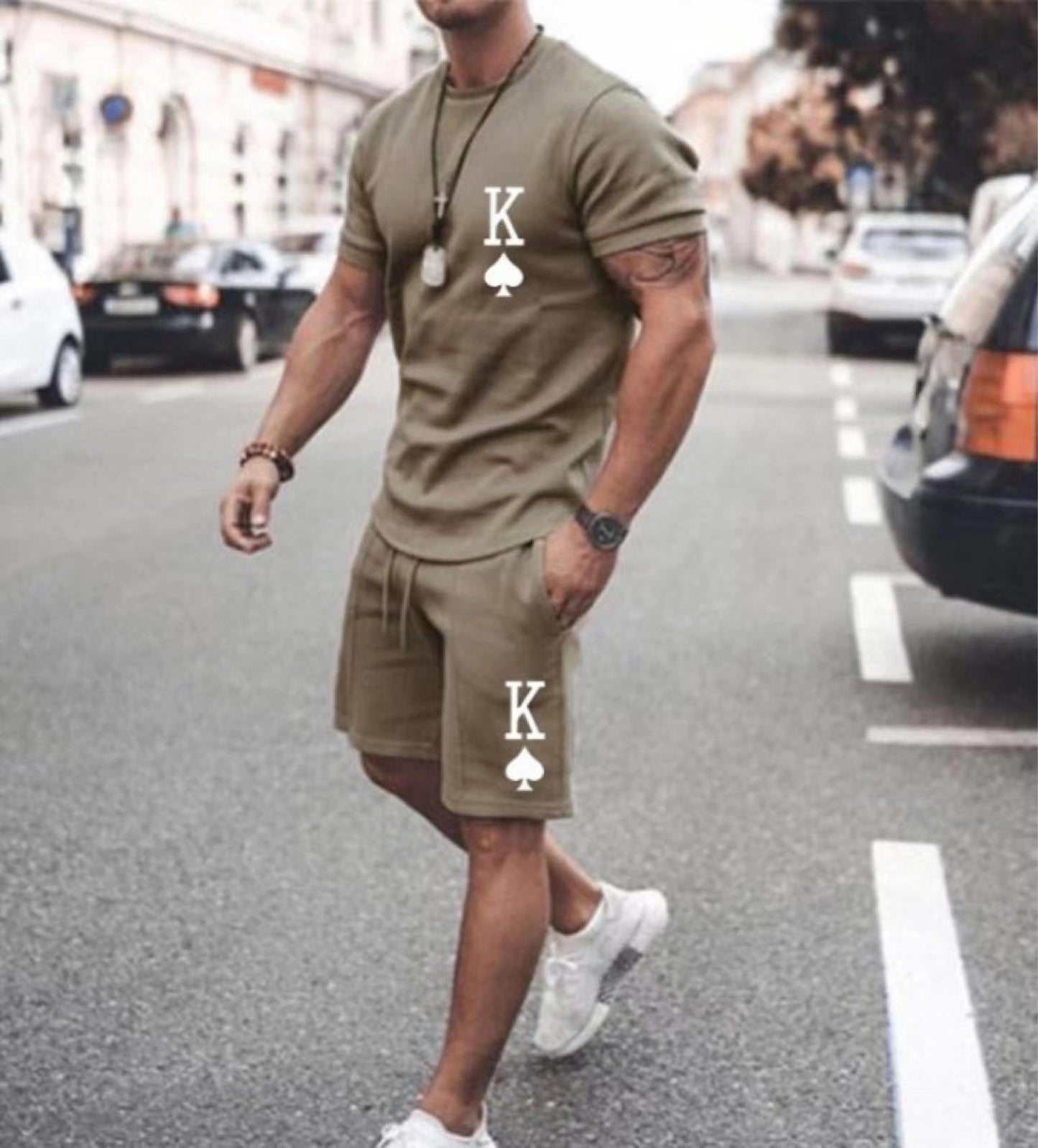 Men's King of Spades T-shirt and Shorts Set