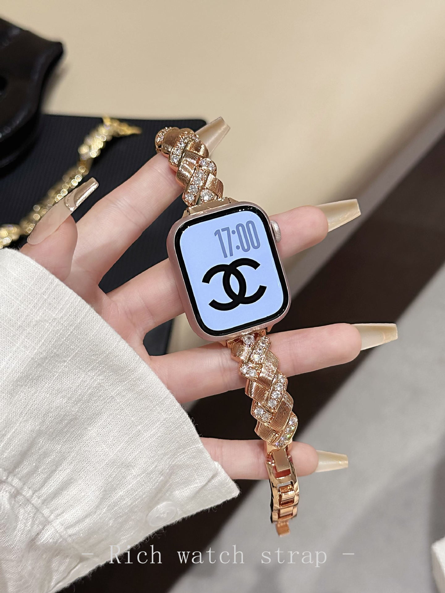 Diamond-Encrusted Watch Band