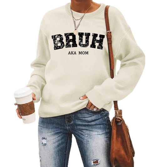 BRUH AKA MOM Printed Long Sleeve