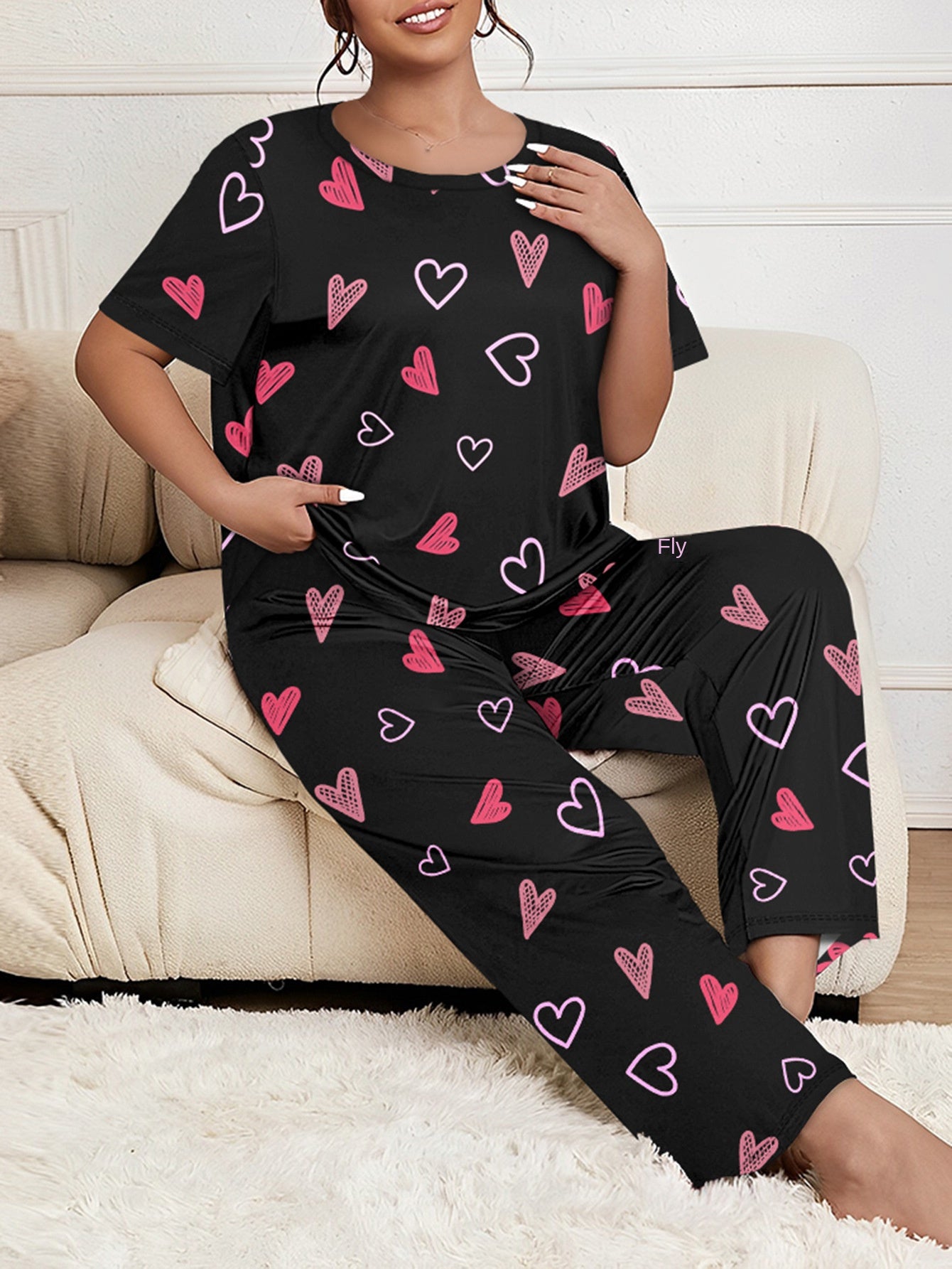 Women's Lips Printed Loungewear Set W Eye Mask