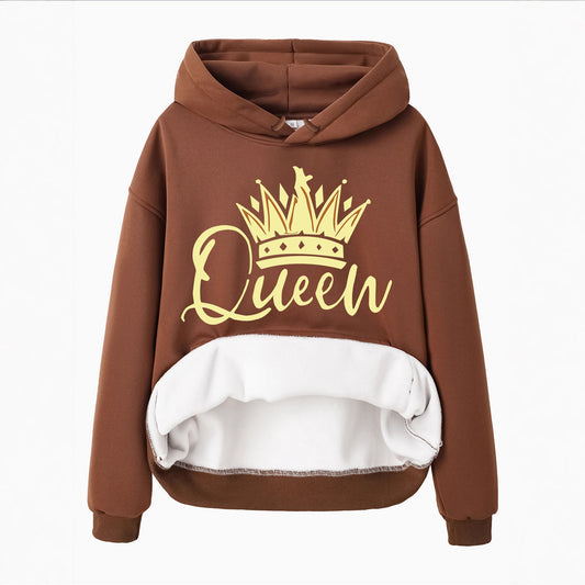 Crown Patterned Hoodie