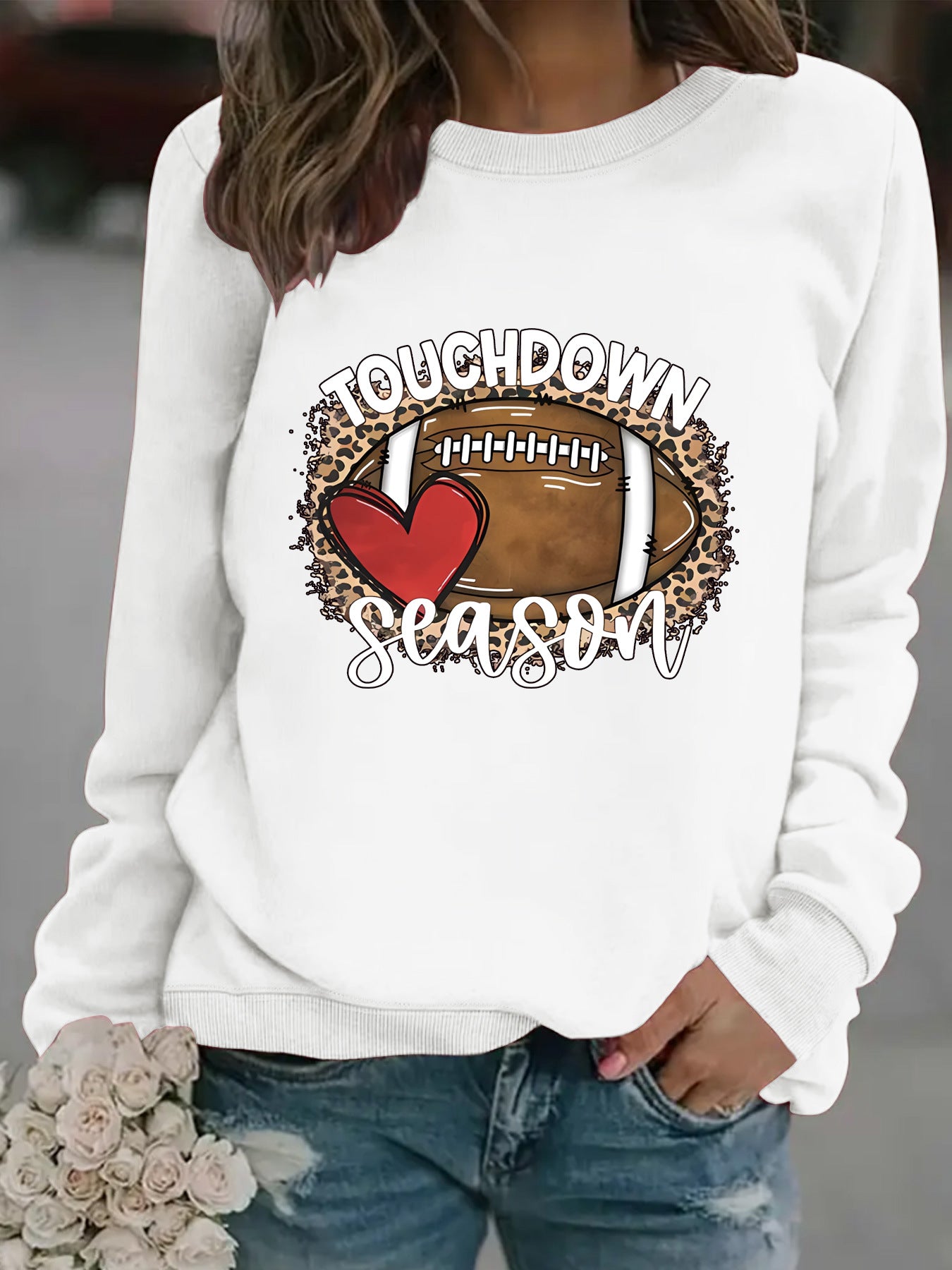 Touch Down Season Football Printed Long Sleeve