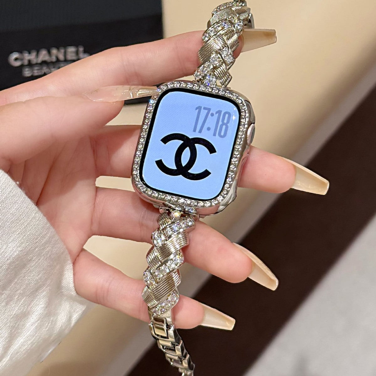 Diamond-Encrusted Watch Band