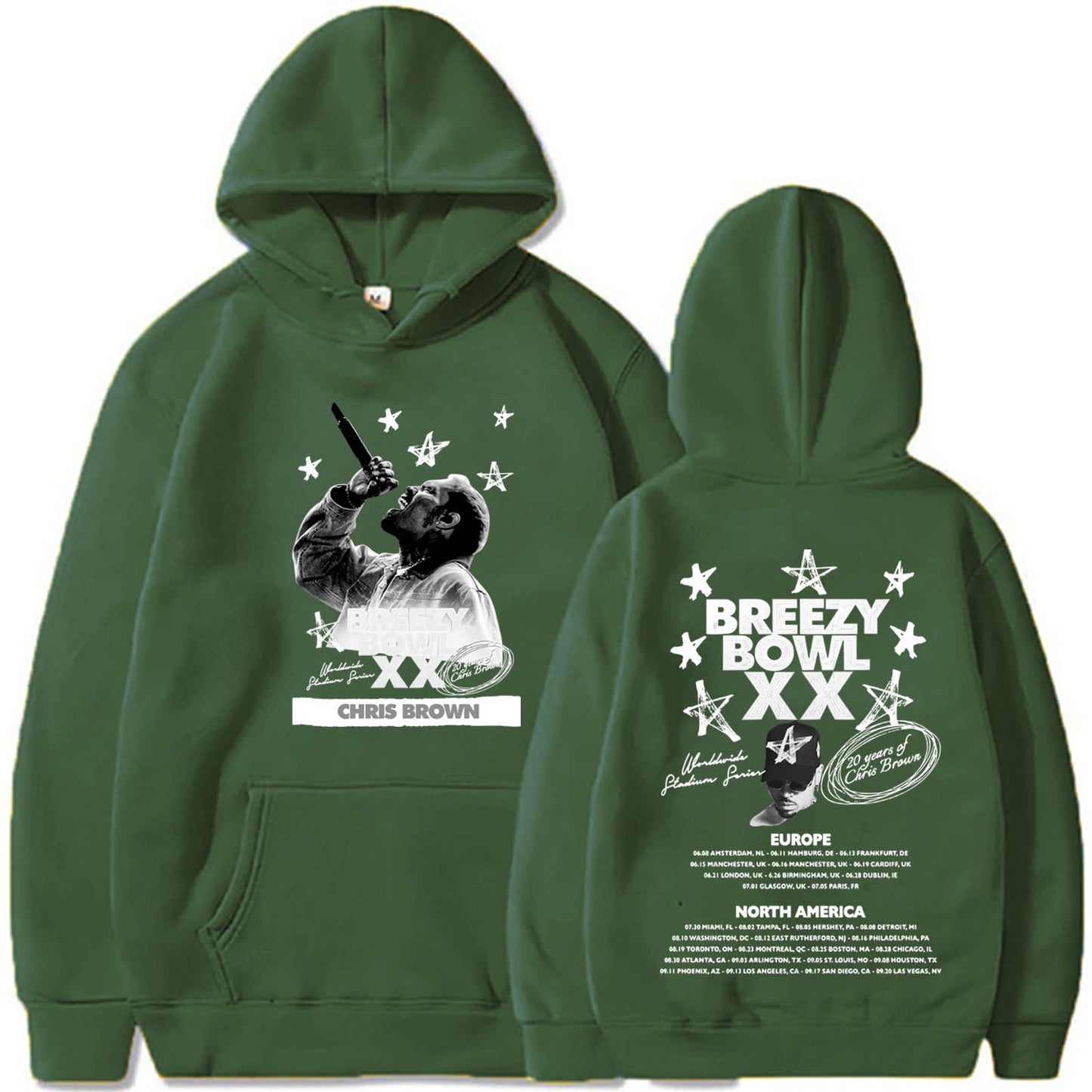 Chris Brown Graphic Breezy Bowl XX Tour Hoodie