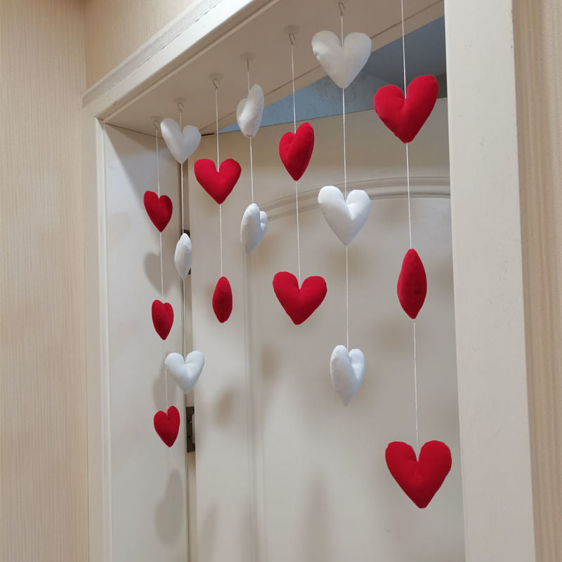 Heart-shaped Door Curtain with Stickers and Hooks
