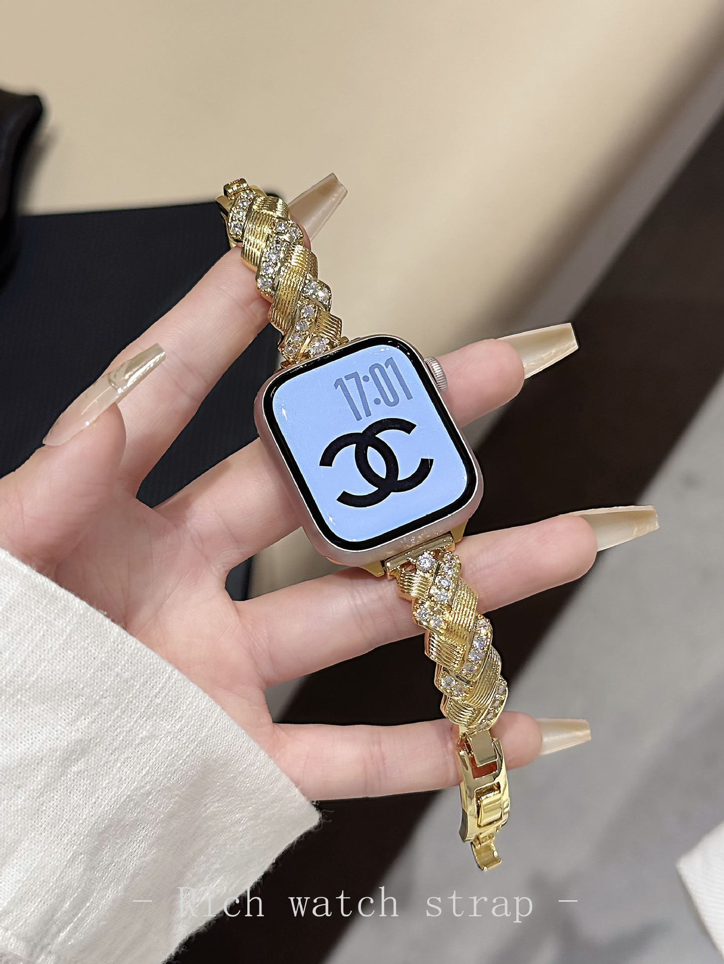 Diamond-Encrusted Watch Band