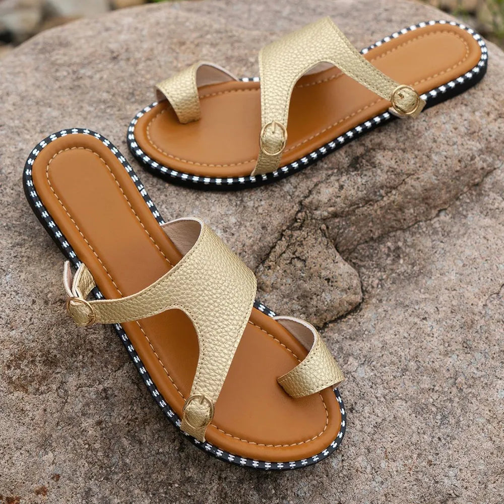 Toe Loop Flat Sandals