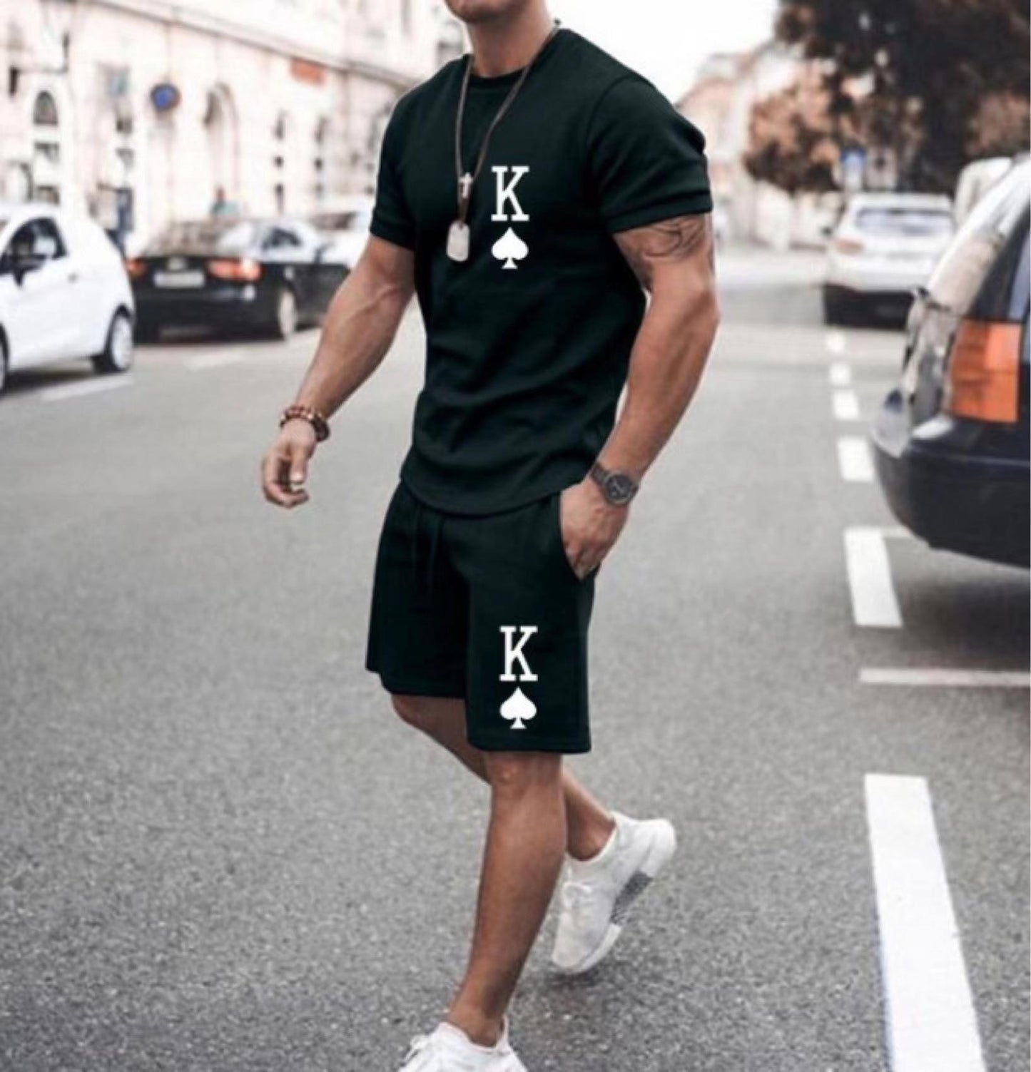 Men's King of Spades T-shirt and Shorts Set
