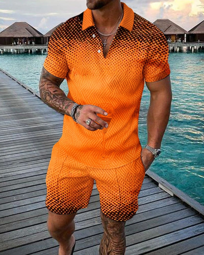 Men's 3D Abstract Casual 2 Piece Suit