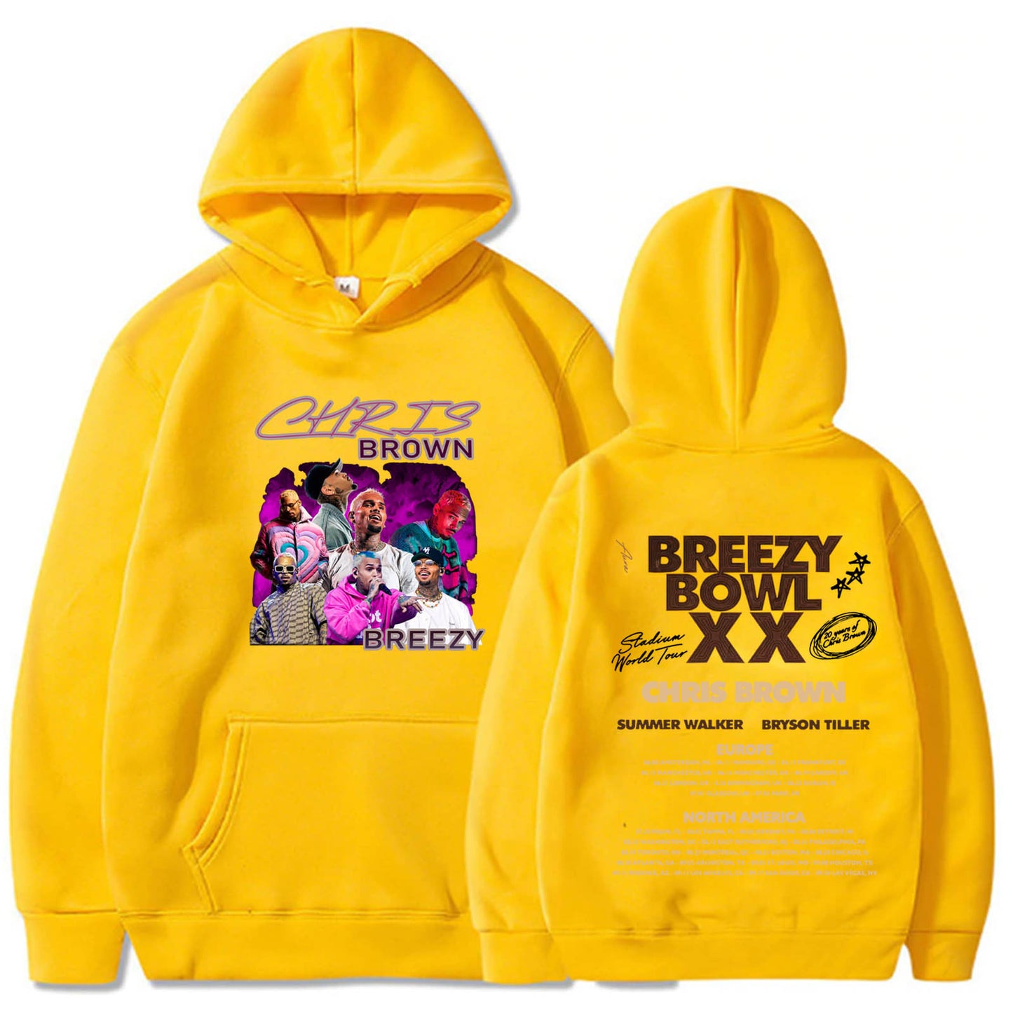 Chris Brown Graphic Art Breezy Bowl XX Tour Hoodie