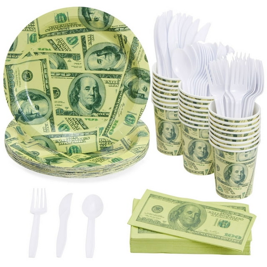 144 Piece Money Birthday Party Decorations