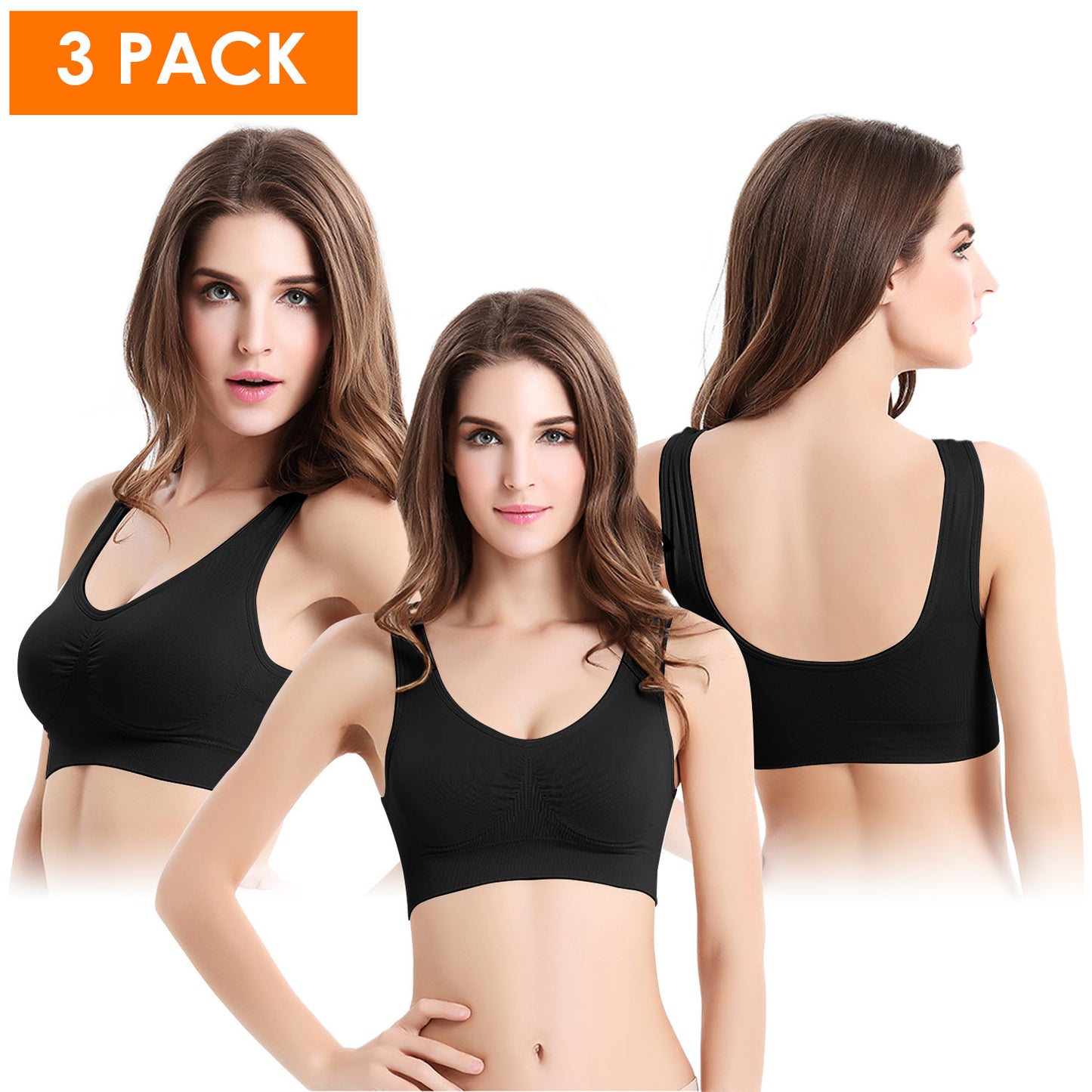 3 Pack Sports Bras