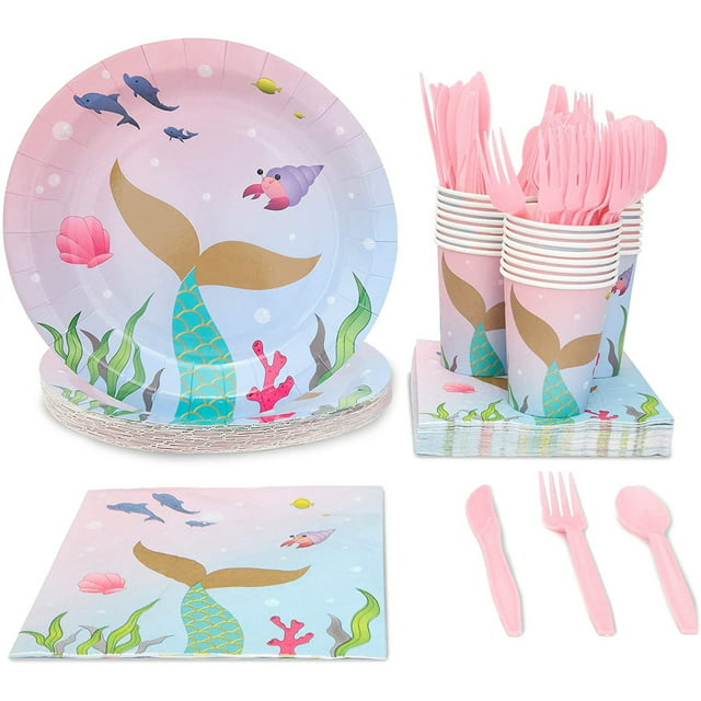 144 Pieces Mermaid Birthday Party Supplies