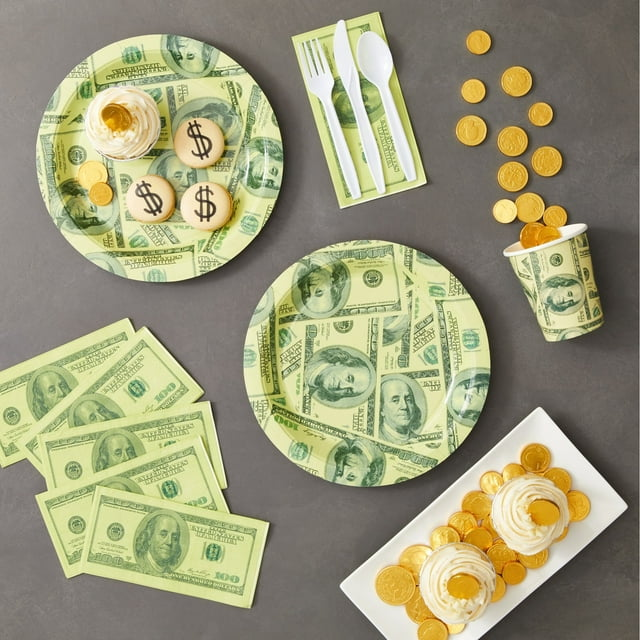 144 Piece Money Birthday Party Decorations